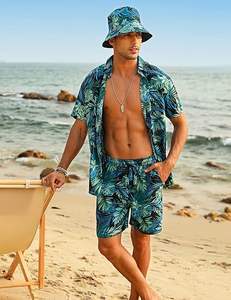 Ensembles de survêtements pour hommes Shorts Polos à fermeture éclair quart de tour Shorts inférieurs Tenues de sport Ensembles de survêtements d'été Ensembles courts décontractés hawaïens Confortables - Product Image 3