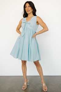 Robe longue décontractée pour femme en coton tissé 100 %, couleur unie, manches courtes, taille naturelle, lavable, collection automne - Product Image 2