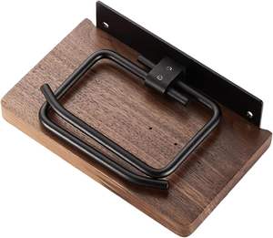 Wood Toilet Paper Holder, Walnut Wood Tissue Paper Holder with Phone Shelf, Toilet Paper Holder with Shelf 180 Mm*130 mm - Product Image 5