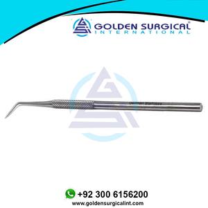 Micro-sonde incurvée à 45 degrés à pointe fine #6, acier inoxydable 5.5 "(14cm) ensemble d'instruments chirurgicaux dentaires à une extrémité - Product Image 3