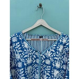 Chaqueta acolchada de algodón con estampado de bloques florales hecha a mano para mujer, nuevo estilo bordado bohemio Reversible, abrigo con bolsillo transpirable - Product Image 5