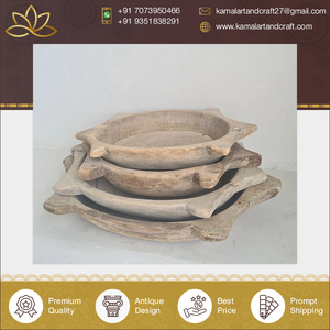 Distribuidor de confianza que ofrece un tazón de mesa tallado a mano de madera antigua, precio de mercado bajo de alta calidad para compradores mayoristas - Product Image 3