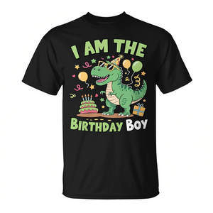 Maglietta per Festa di Compleanno a Tema Dinosauro T-Rex per Ragazzi, Prodotto Promozionale - Product Image 2