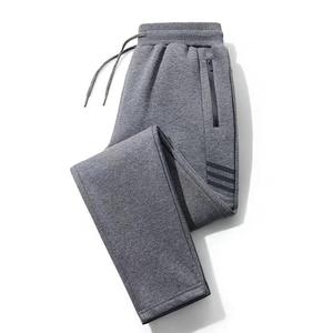 Pantalones de chándal de algodón 100% para hombre, pantalones de chándal con cintura elástica de talla grande, ropa deportiva informal, pantalones de chándal, Parte delantera plana, cintura media - Product Image 5