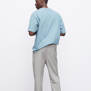 Pantalon de jogging rayé pour hommes en vrac en gros personnalisé uni/Joggers rétro pour hommes de grande classe en bleu marine - Product Image 5