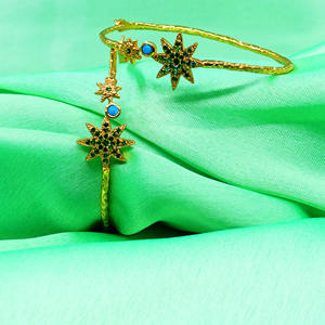 Conjunto de pendientes de moda para mujer, Plata de ley hecha a mano, chapado en oro 925, ropa de fiesta, piedras preciosas, turquesa Tsavourite para usar - Product Image 4