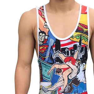 2024 logo personnalisé uni hommes lutte canada sublimation blanc lutte singulet - Product Image 2