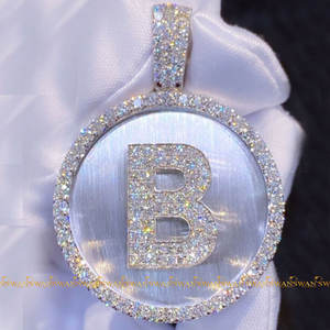 เครื่องประดับคอฮิปฮอปสีทองสีขาว10kt งานตามสั่งเครื่องประดับเพชรสไตล์การปลูกในห้องปฏิบัติการทางศาสนาจี้ตัวอักษรแบบเต็มรูปแบบ - Product Image 3