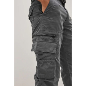 ผ้ายีนส์เอวสูงสำหรับผู้ชายสไตล์ยูทิลิตี้เข็มขัดคาร์โก้เข็มขัดซิปกระเป๋าซิปแบบรูดซิปสำหรับซักได้ไซส์ใหญ่ - Product Image 4