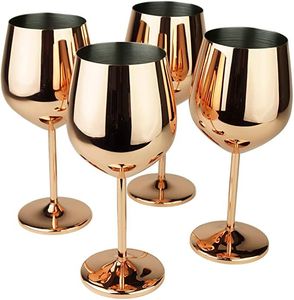 Verres à vin en acier inoxydable de qualité supérieure, gobelets à vin à pied en métal, verres à vin rouge, champagne, verres à boire pour mariage, fête - Product Image 3