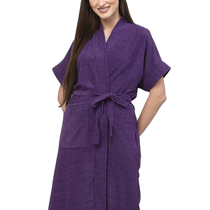Robes en velours de soie 100% pour femmes, sur mesure en gros, respirantes, longueur genou, peignoir thermique, vêtements de nuit, grande taille, haute qualité - Product Image 5