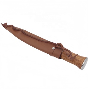 Vente en gros personnalisé OEM ODM coutellerie manche en palissandre lame fixe couteau de chasse de survie en plein air gaine en cuir véritable - Product Image 3