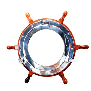 Haute qualité nautique navire roue Design métal fenêtre hublot maison bureau tenture murale miroir hublot avec prix de gros - Product Image 5