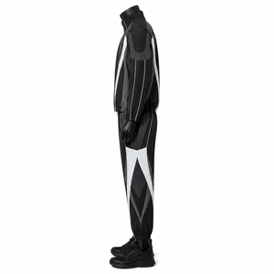 Custom Black Nylon Zip Collar Track Suits <b>Polyester</b> Streetwear Windbreaker Jogging Track Suit Bulk Wholesale Price - Product Image 4
