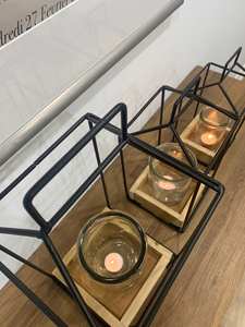 Rustic Wood and Black Iron Lanterns - Product Image 3