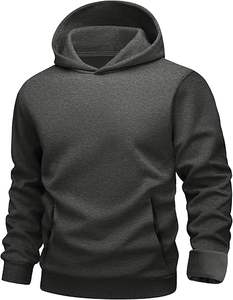 Sudadera con Capucha Extra Grande Estilo Retro Lavado Vintage Negra Unisex con Bolsillo - Product Image 1