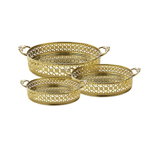 Bandeja de servicio de aluminio y vidrio con diseño estándar perfecta para uso en cocina y restaurante, bandejas de metal para servir comida de ACMI - Product Image 2
