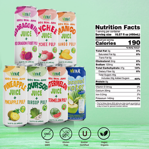 Bebida de Jugo con Diferentes Sabores 490ml con Pulpa, Sin Azúcar, Fabricante de Bebidas de Marca Privada OEM ODM - Product Image 2