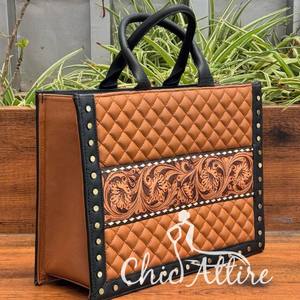Nueva llegada de los bolsos de hombro de las mujeres de lujo de mano de cuero acolchado de uso diario bolso de mano hecho a mano oculto llevar bolso monedero - Product Image 1