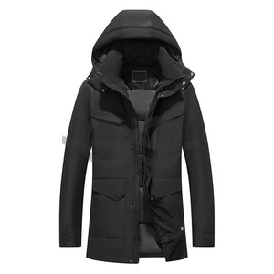 Manteaux d'hiver épais pour hommes Parkas imperméables coupe-vent à capuche détachable longue veste rembourrée pour l'extérieur par temps froid - Product Image 1
