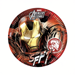 Assiettes de fête Iron Man 23 cm 8 pièces jetables Thème Avengers Assemble - Product Image 3