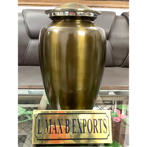 Urnes de crémation pour adultes de couleur marron transparente en métal pour les cendres humaines avec sac de velours gratuit Fabricant de gros indien - Product Image 1