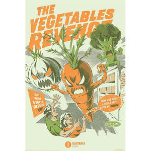 "Plant-inspired Paper <b>Poster</b> the Vegetables Revenge" - Product Image 1