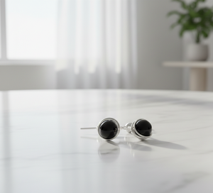 Pendientes de Plata de Ley 925 Chapados en Oro de 18K con Bola de Ónix Negro y Diamantes para Mujer, Ideales para Bodas o como Regalo - Product Image 3