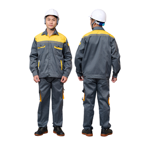 Uniformes DE TRABAJO profesionales de alta visibilidad de manga larga gris amarillo mezcla de polialgodón duradera MultiPocket fábrica asequible - Product Image 1
