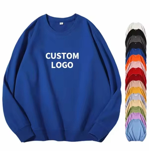 Sweat-shirt personnalisé à col rond 100% coton coupe classique en molleton bouclette uni pour l'hiver, streetwear de luxe 380g séchage rapide imprimé - Product Image 1