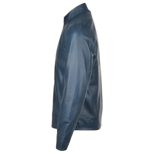 Chaqueta de cuero de corte delgado de moda urbana para hombre Lona transpirable con frente con cremallera Ropa de invierno perfecta - Product Image 3