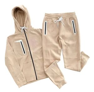 Custom Logo High Quality 100 Cotton Lined Fleece Zip up <b>Hoodie</b> Set Outdoor Casual Sports Wear <b>Running</b> Tracksuit - Product Image 3