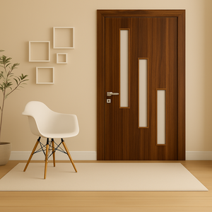 Porte intérieure en PVC, imperméable, résistante aux termites, résistante au feu, pour salle de bain, chambre à coucher, cuisine, maison, hôtel, prix OEM - Product Image 1