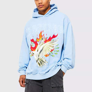 Superventas 100% algodón 450GSM alta calidad calle desgaste estilo pantalla impresa Sudadera con capucha para invierno - Product Image 4