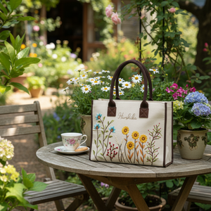 Bolso Tote Personalizado con Bordado de Girasol y Cierre, Auténtico, para Todas las Temporadas, Bolso de Mano de Lujo para Bodas, Reuniones, Días Normales y Visitas - Product Image 5