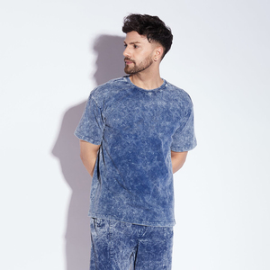 Camisetas lavadas ácidas de alta calidad lisas de diseñador personalizables camisetas lavadas ácidas vintage en blanco al por mayor para hombre - Product Image 1