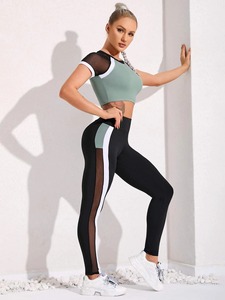 Venta al por mayor de ropa de gimnasia de las mujeres conjuntos de 2 piezas de yoga mallas de entrenamiento sujetadores deportivos Top ropa deportiva Fitness conjuntos de yoga sin costuras - Product Image 6