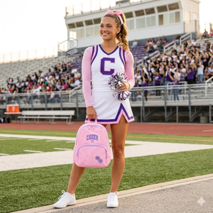 Cheerleading Mesh <b>Backpack</b> <b>Lightweight</b> Breathable Cheer Sports School Dance Practice Bag With Embroidered Logo - Product Image 6