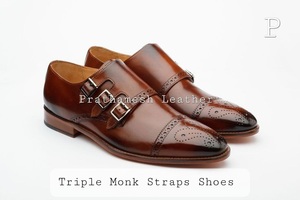 Chaussures habillées à boucles moines en cuir, construction durable, design luxueux, pour le bureau, saison automne, chaussures de qualité supérieure, chaussures élégantes pour hommes - Product Image 5