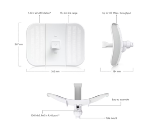 Antenne directionnelle sans fil LITEBEAM M5 5 GHz 23 dBi LBE-M5-23-EU CPE, antenne Wifi, sans fil et IoT - Product Image 1