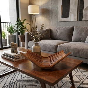 Bol de rangement en teck pliable, éco-responsable, fait main, naturel, pour les fêtes et la décoration de la maison - Product Image 5