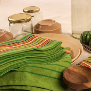 Serviette de cuisine 100% coton microfibre bambou-vert lin tissé à séchage rapide pour la maison hôtels restaurants golf-paquet de 12 - Product Image 1