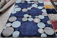 Tapis Adiva 3D tissé jacquard floral, shaggy, moelleux, à poils longs, moderne, rectangulaire, pour salon, tapis turc Gaziantep