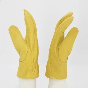 1 paire de gants de protection thermique en cuir de vache unisexe, doux, avec protection des doigts, protection du travail, fermeture magnétique, hiver, extérieur - Product Image 3