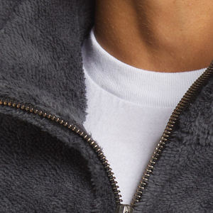 สเวตเตอร์ผู้ชายผ้าฟลีซแบบสวมศีรษะซิป1/4เนื้อผ้าระบายอากาศได้ดีผลิตจากผ้าฝ้ายออกแบบได้ตามต้องการ - Product Image 4