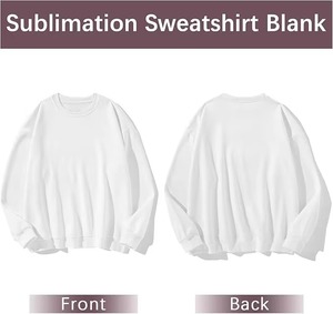 Sublimación cuello redondo poliéster sudadera para sublimación 2 uds sudaderas con capucha adulto logotipo personalizado impresión blanco sudadera en blanco - Product Image 6