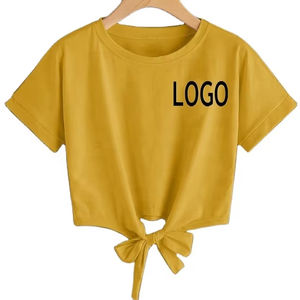 Nuevas llegadas Tops cortos de fitness personalizados para mujeres Nueva moda elegante 100% algodón tops Camisetas de mujer en blanco al por mayor OEM - Product Image 4