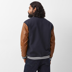 Chaqueta Universitaria de Lana Personalizada para Hombre, Cuello Alto, Estilo Deportivo Urbano de Invierno, Reversible, Calefactable, Chaqueta Universitaria para Hombre al por Mayor - Product Image 2