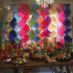 Guirlande en papier crépon froissé en spirale, <span class=keywords><strong>décoration</strong></span> de fête de mariage, fête d'<span class=keywords><strong>anniversaire</strong></span>, pendentif en papier froissé, guirlande de fête prénatale, <span class=keywords><strong>décoration</strong></span> DIY - Product Image 3