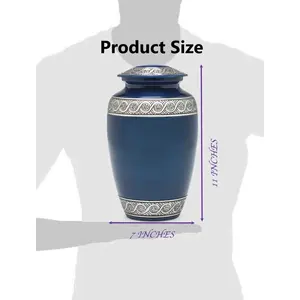 Urne et pot peints en or coulé en étain antique de haute qualité en métal de couleur argentée Pot d'urne de cendres en relief à bas prix - Product Image 6